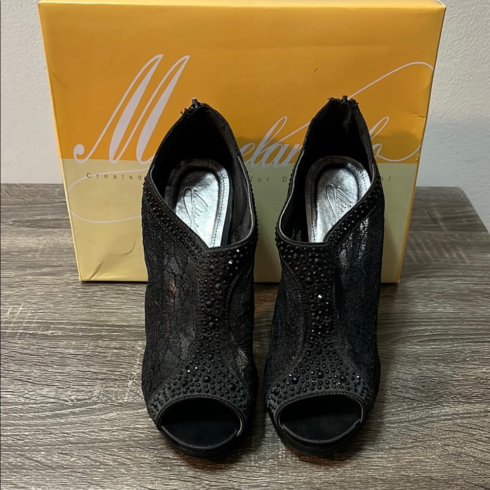 Elegant Black Peep-Toe Heels